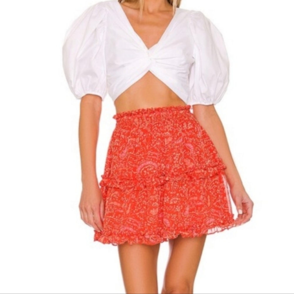 1. State Orange  Floral Skirt size XS NWT .